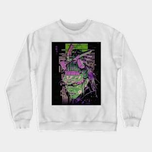 japanese girl abstract  portrait Crewneck Sweatshirt